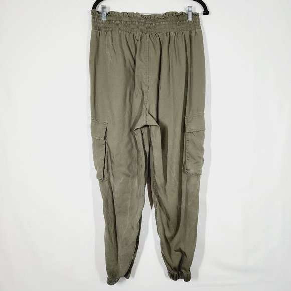 Abercrombie & Fitch Joggers DIstressed Olive Green Fatigue Cargo Jogger Pants Lg - Picture 5 of 10